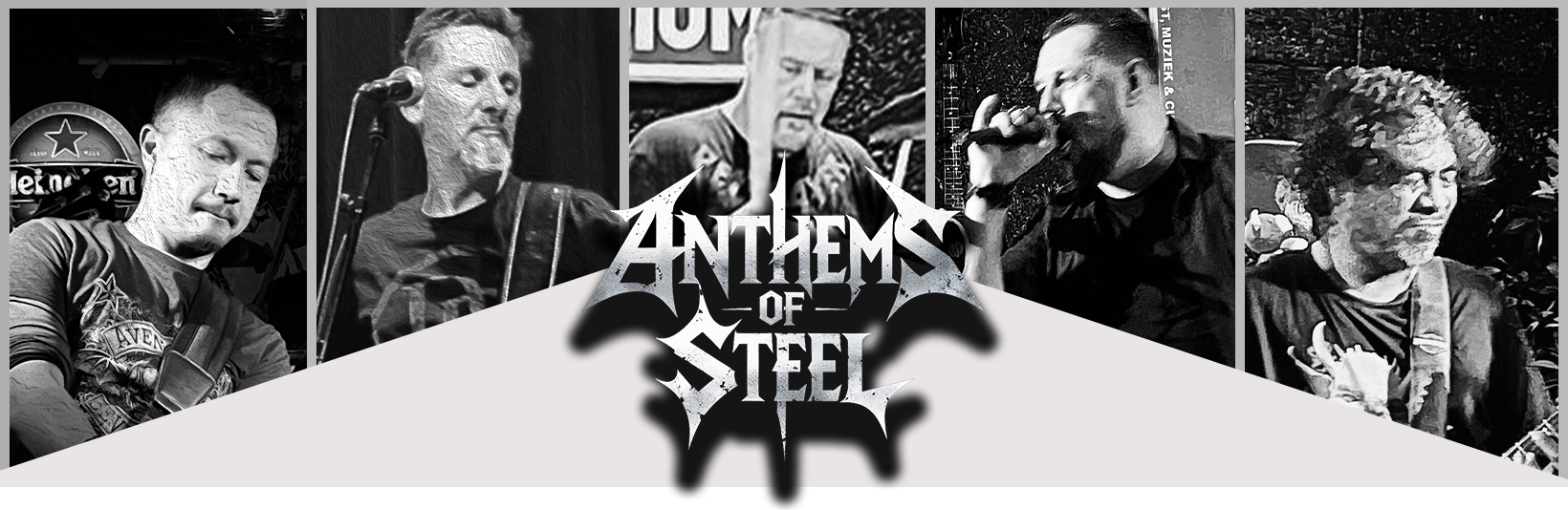 Band photo and logo of Anthems of Steel